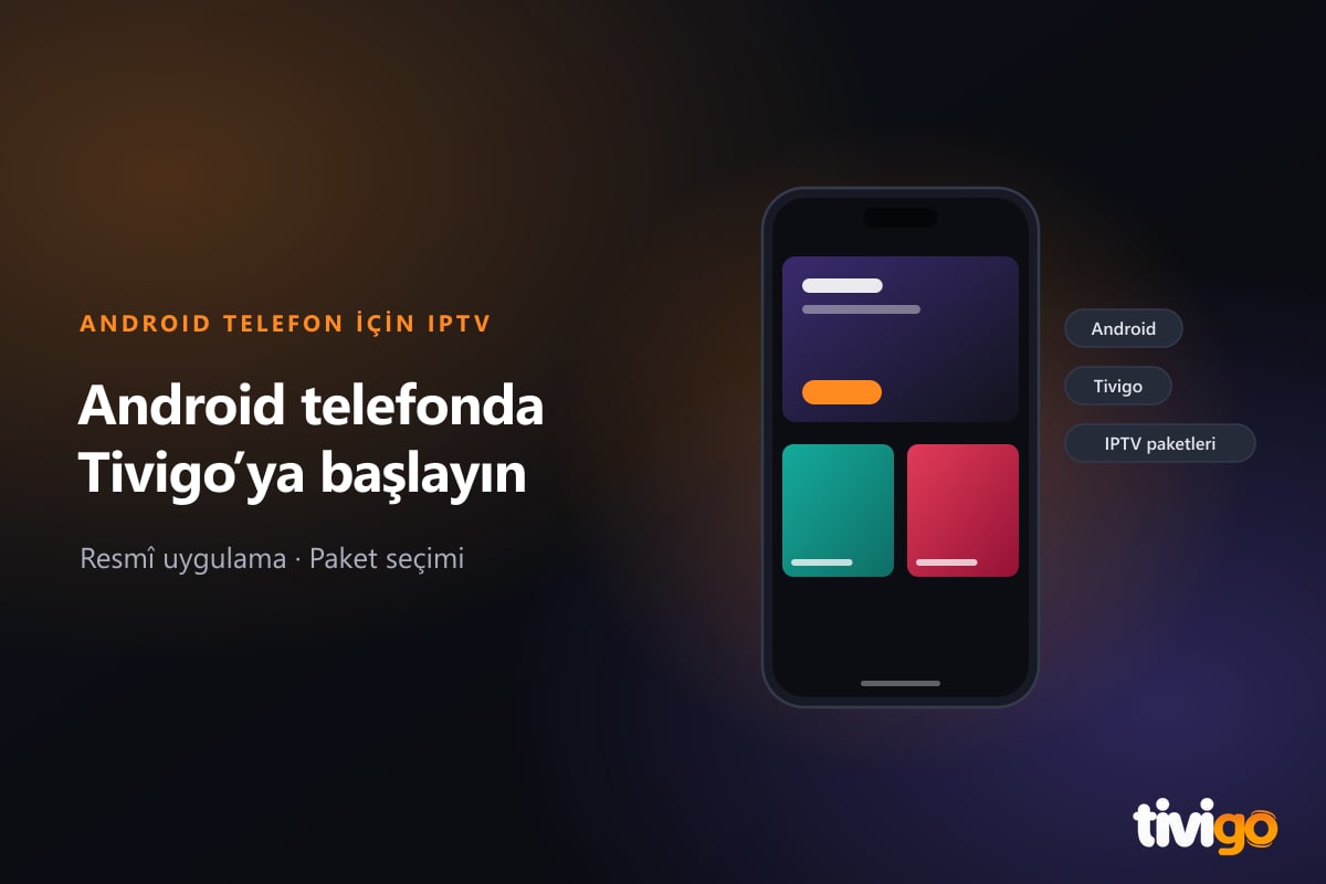 Android telefonda resmî Tivigo uygulamasıyla paket kullanımını temsil eden telefon