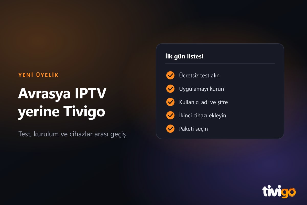 Yeni üyelik adımlarını gösteren kontrol listesi ve cihaz simgeleri
