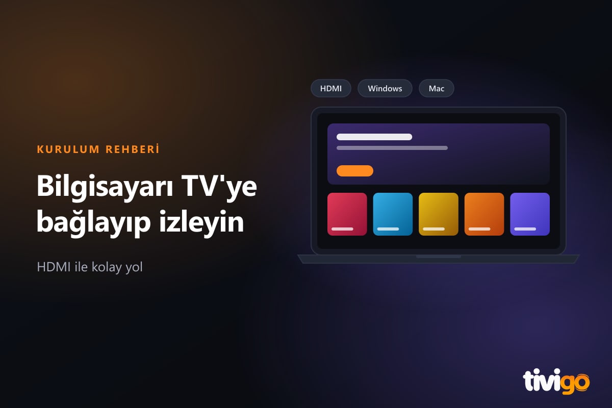Dizüstü bilgisayarın HDMI kablosuyla televizyona bağlanması