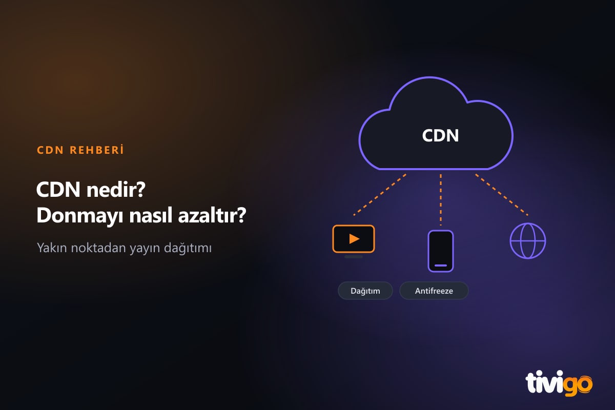 Yayını bulut üzerinden televizyon, telefon ve dünya simgesine dağıtan CDN görseli