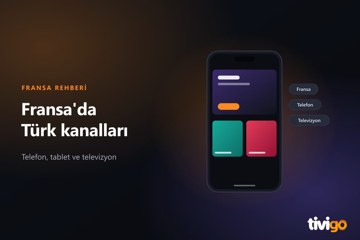 Telefon ekranında Tivigo yayını ve Fransa etiketi