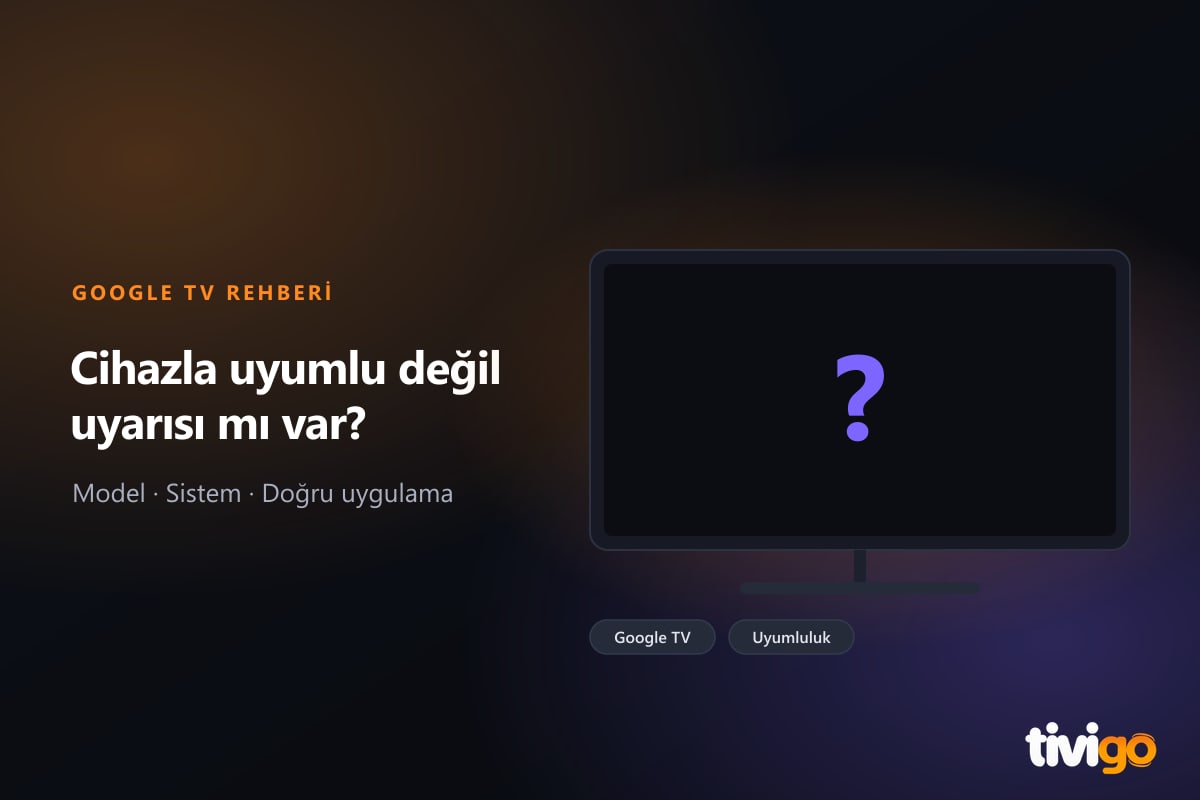 Uygulama uyumluluğunu kontrol etmeyi anlatan şematik televizyon ve soru işareti