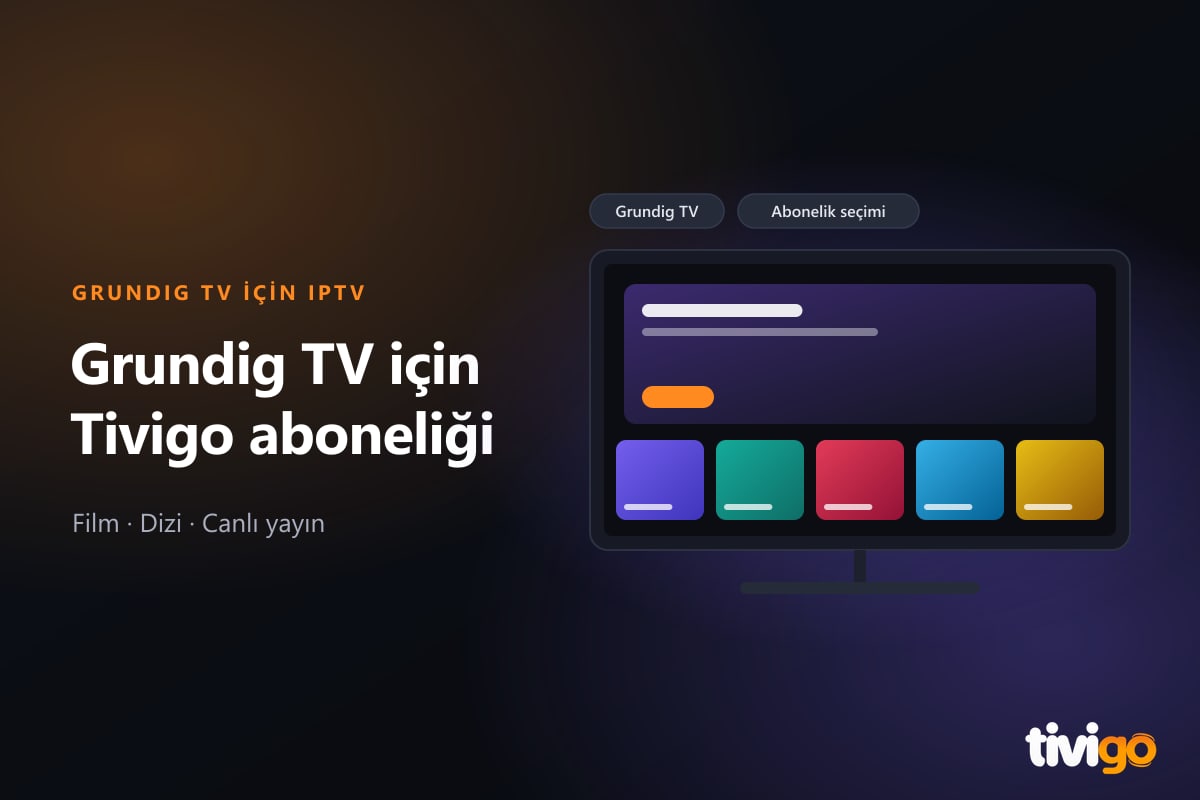 Grundig TV'de film ve canlı yayın için abonelik seçimini temsil eden ekran
