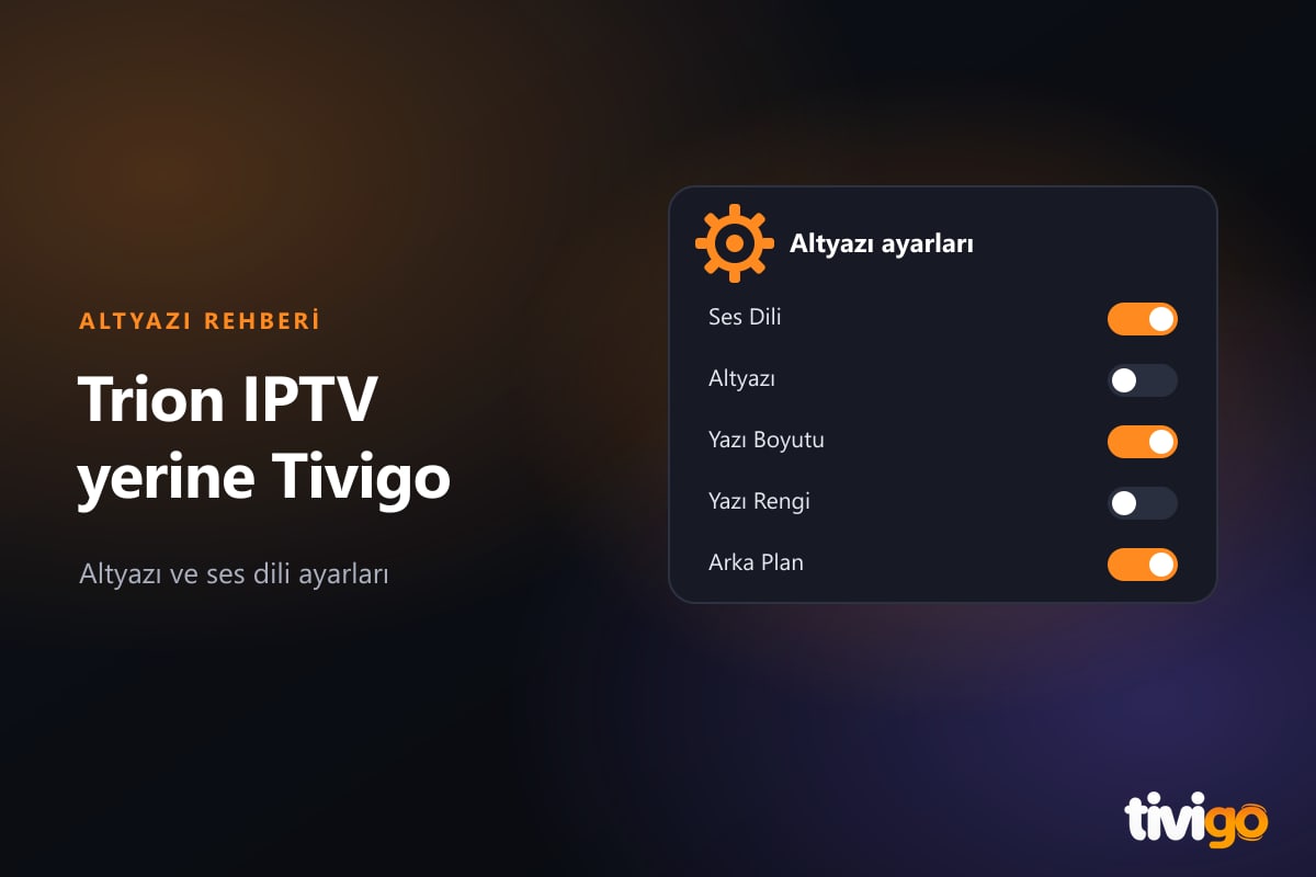Film ekranında Tivigo oynatıcısının ses dili ve altyazı ayar menüsü